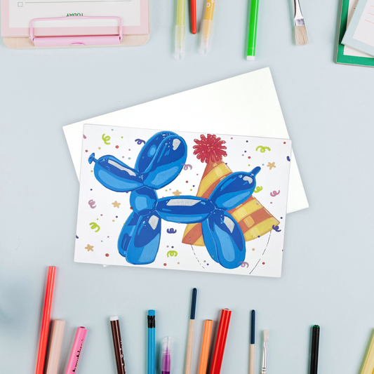 Ballon Dog Birthday Postcard