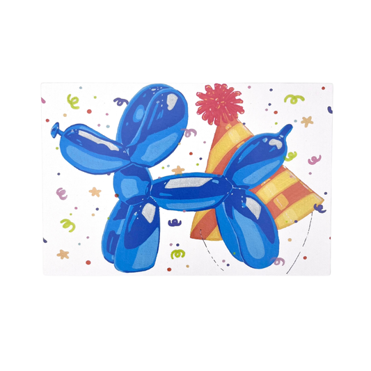 Ballon Dog Birthday Postcard