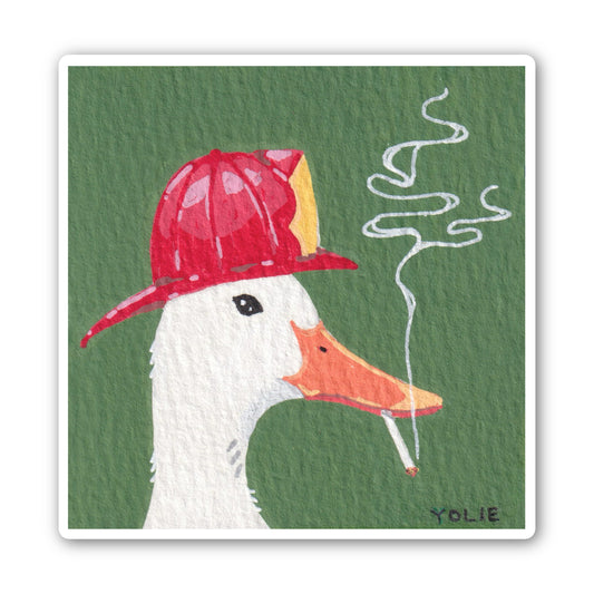 Firefighter Goose Sticker